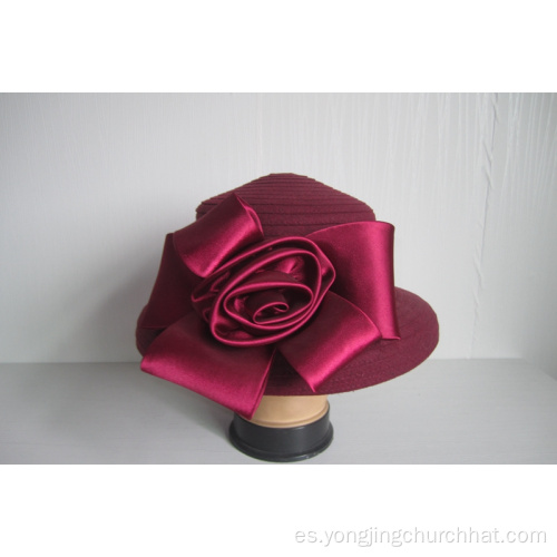 Sombreros de tela de lana para mujer adornados con flores